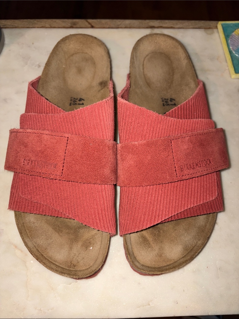 Birkenstock Kyoto Women's Sienna Red Suede Slide Sandals